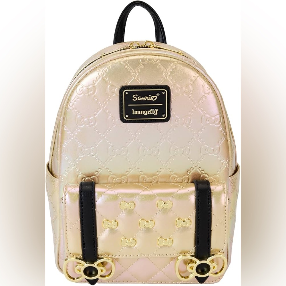 LOUNGEFLY Sanrio Hello Kitty 50th
Anniversary Metallic Gold Mini Backpack